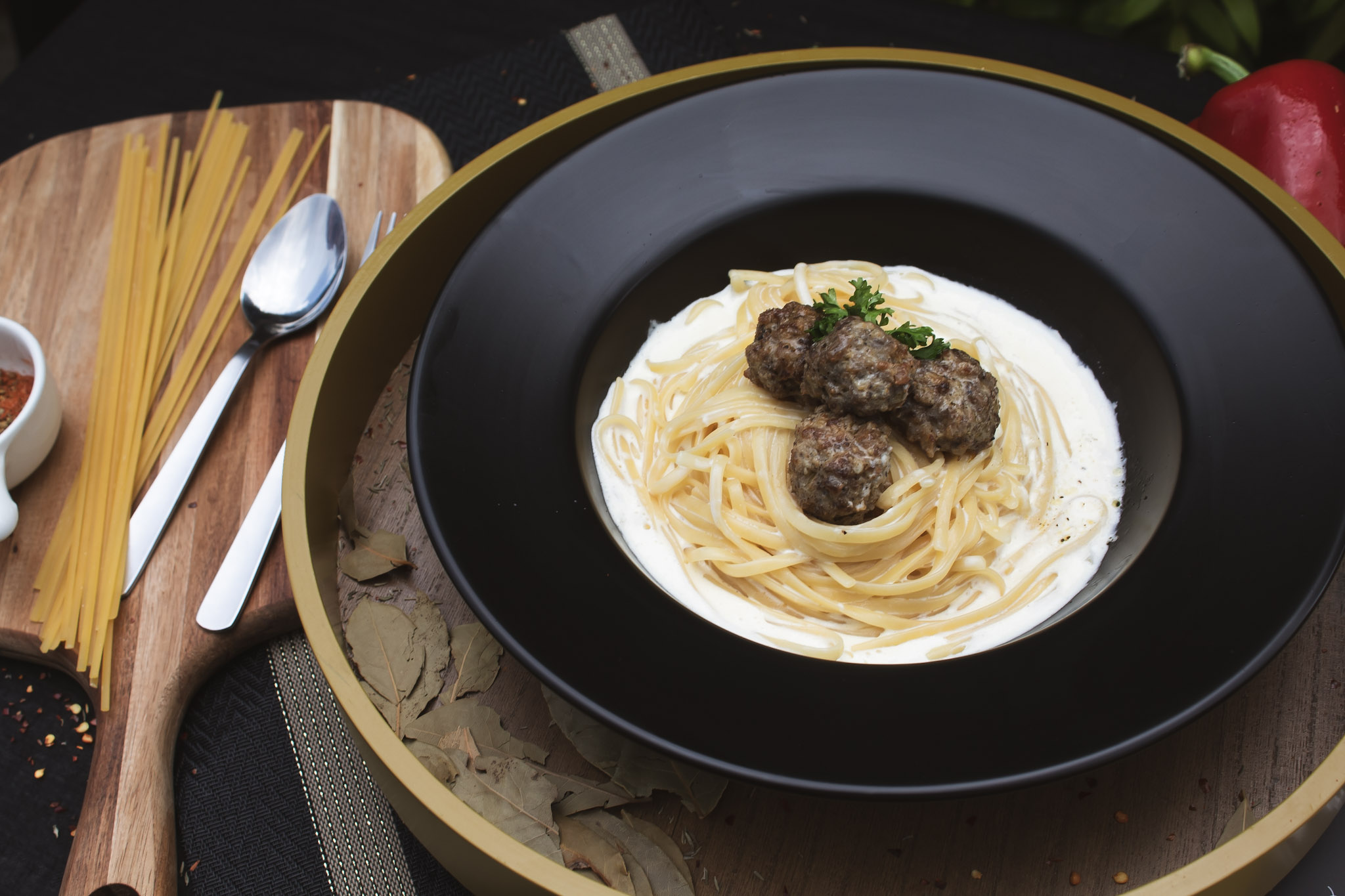 MEATBALL ALFREDO PASTA